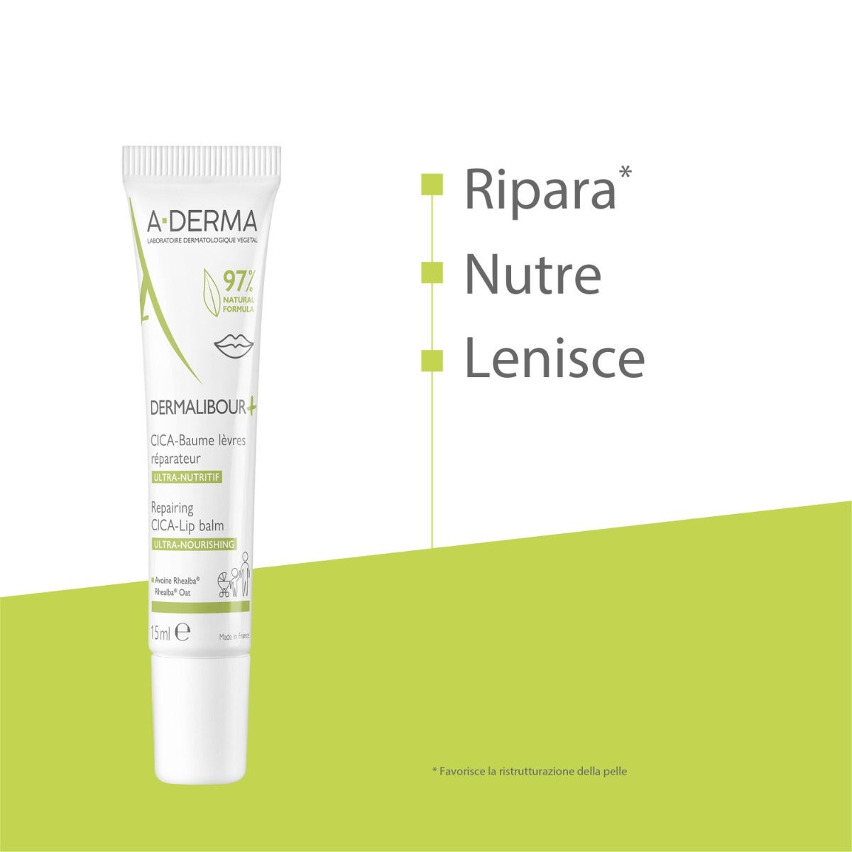A-Derma Dermalibour+Cica Balsamo Labbra 15ml