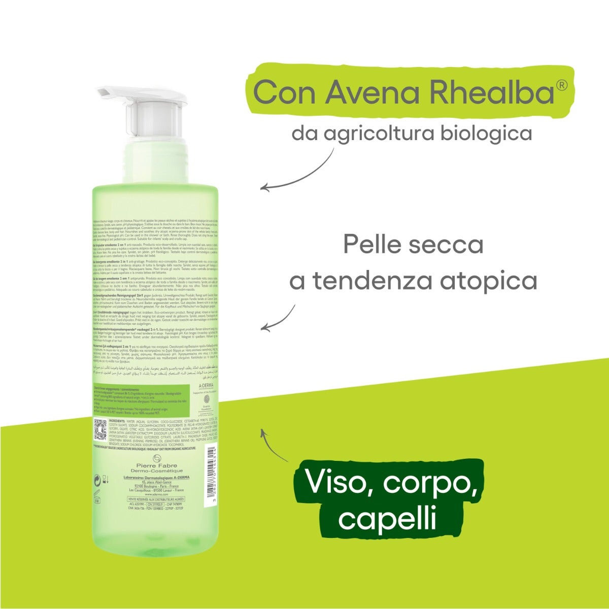A-Derma Exomega Control Gel Limpiador Emoliente 2 En 1 500ml-6