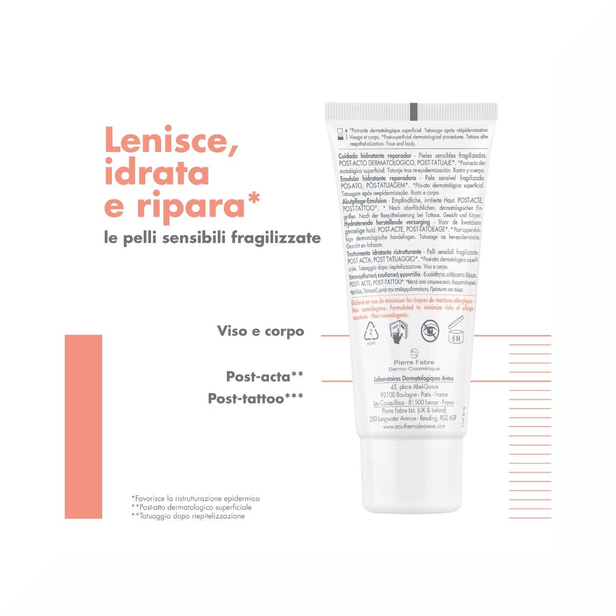 Avene Cicalfate+ Hidratante reestructurante para después de una cirugía o un tatuaje 40 ml