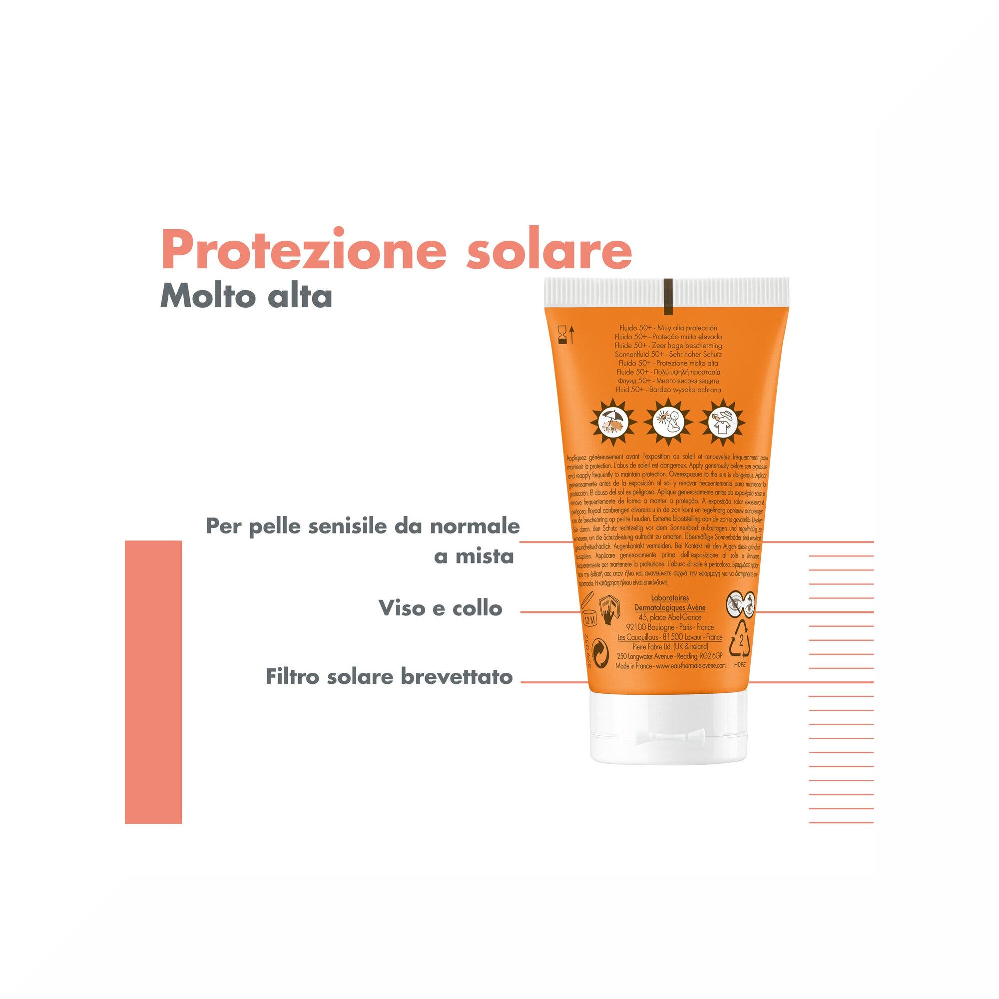 Avène Fluido SPF 50+ Solar para el Rostro 50 ml Protección UV