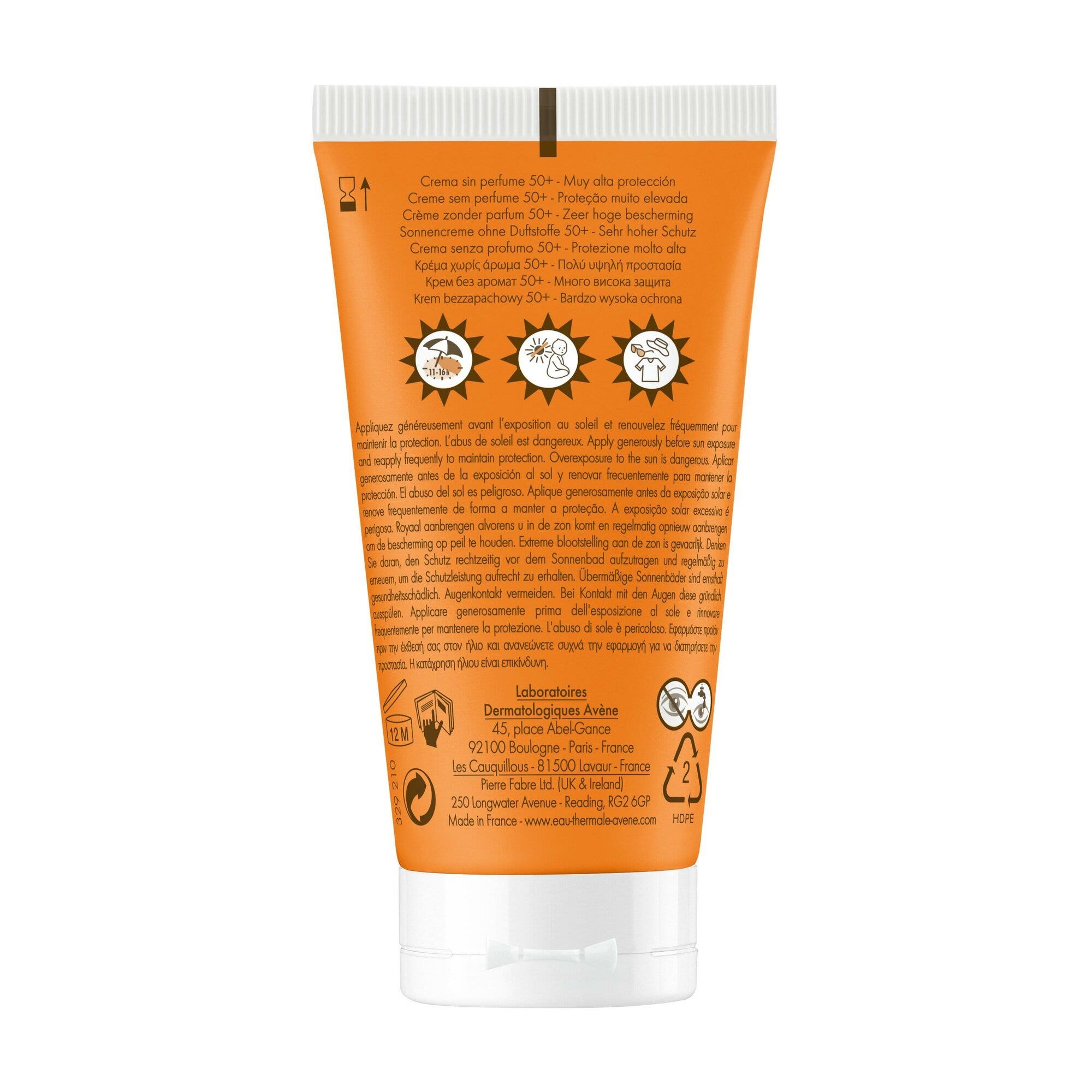 Avène Crema Senza Profumo SPF 50+ Solare Viso 50ml Protezione