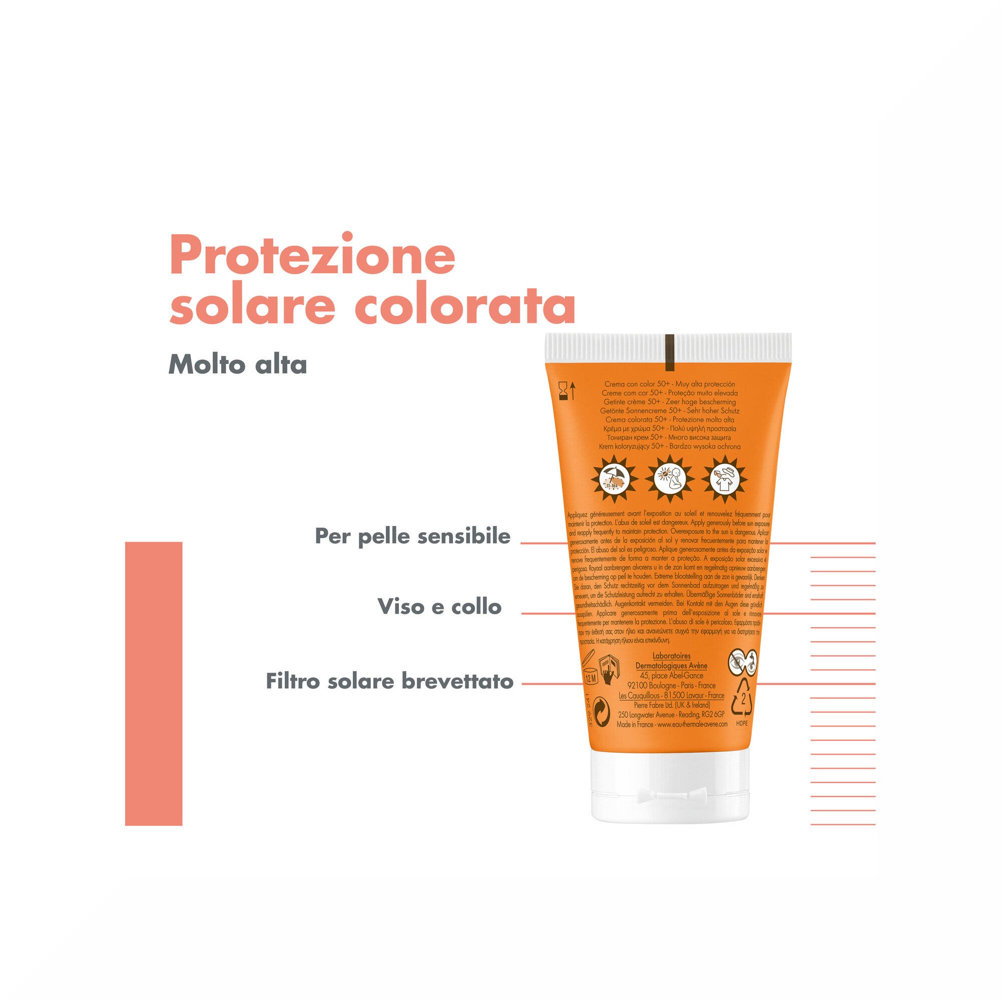 Avène Crema con color SPF 50+ Protector solar facial 50 ml