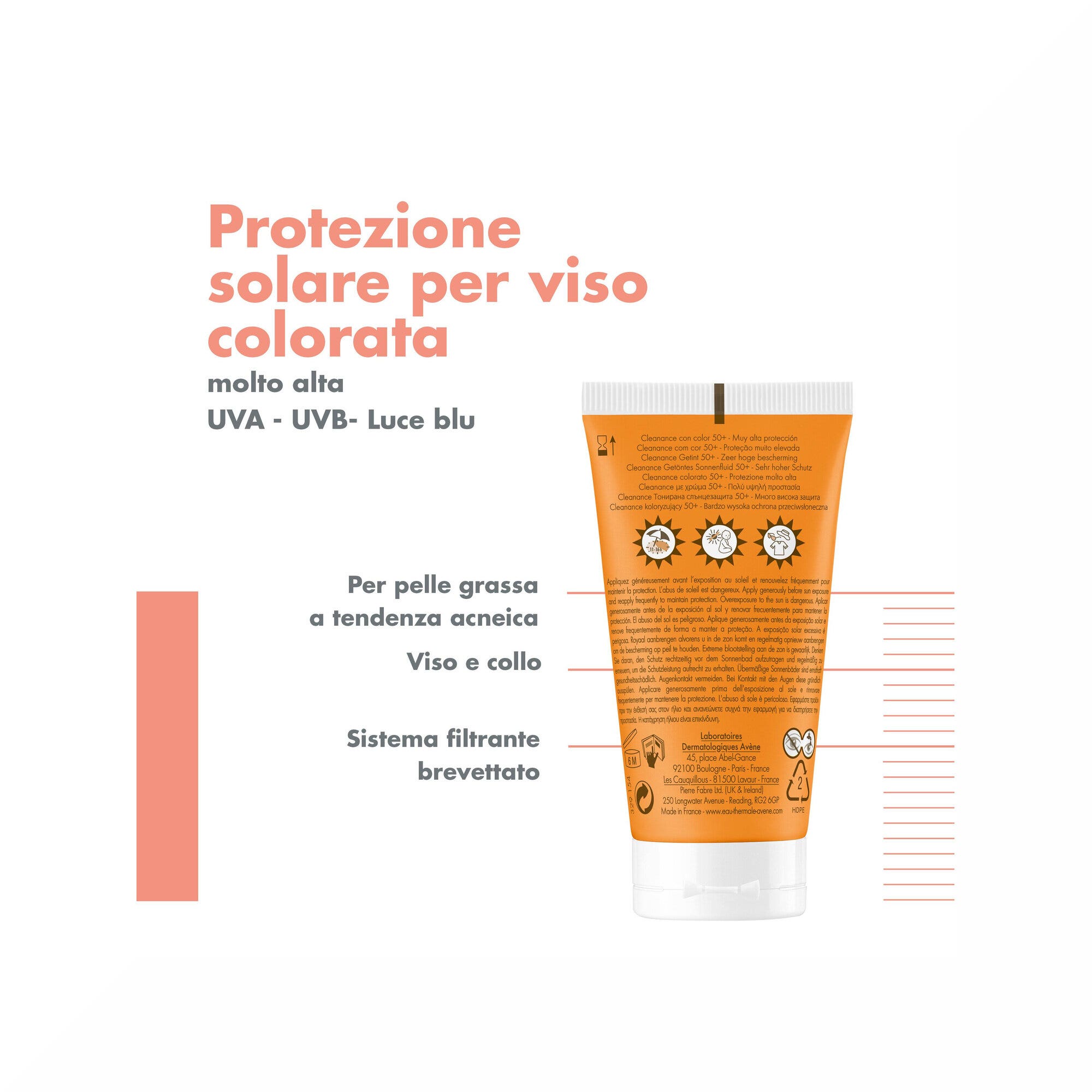 Avène Cleanance Colorado SPF 50+ Protector solar facial 50 ml