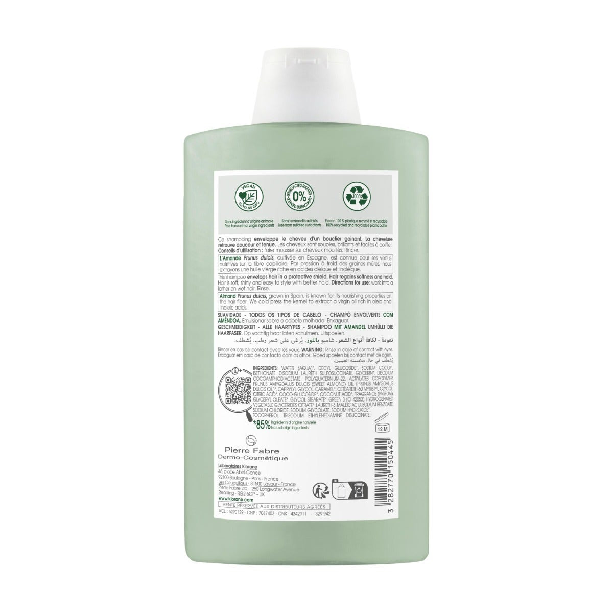 Klorane Champú con Leche de Almendras 400 ml