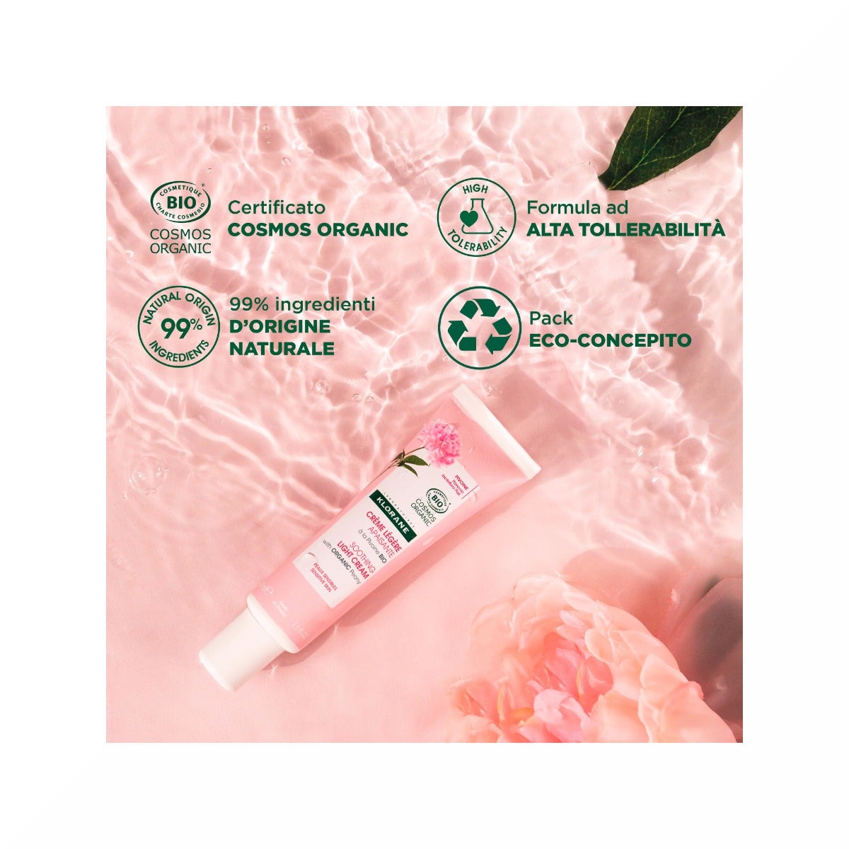 Klorane Crema Ligera Calmante con Peonía Ecológica para Piel Sensible 40 ml