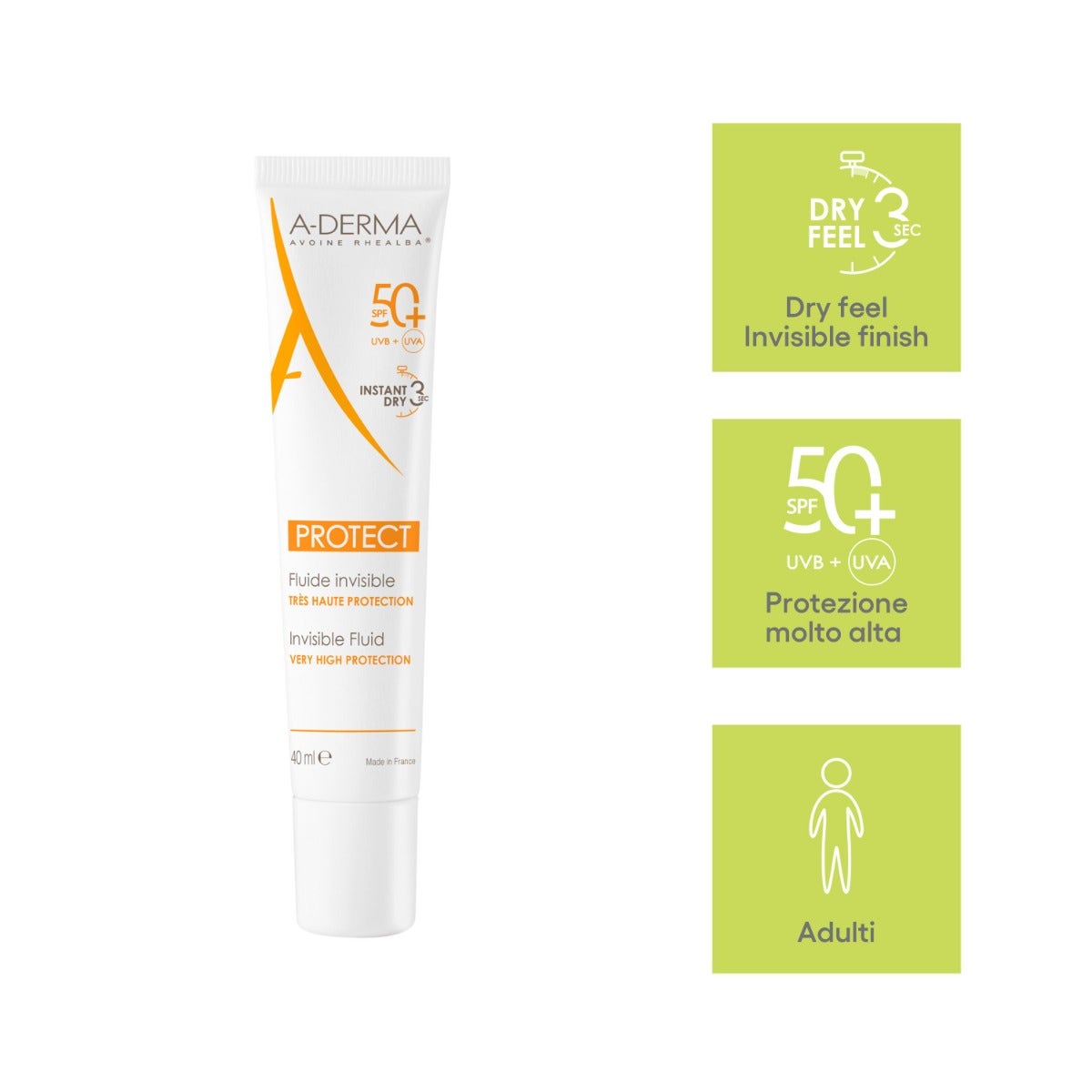 A-Derma Protect Fluido Invisible Spf50+ 40ml-4