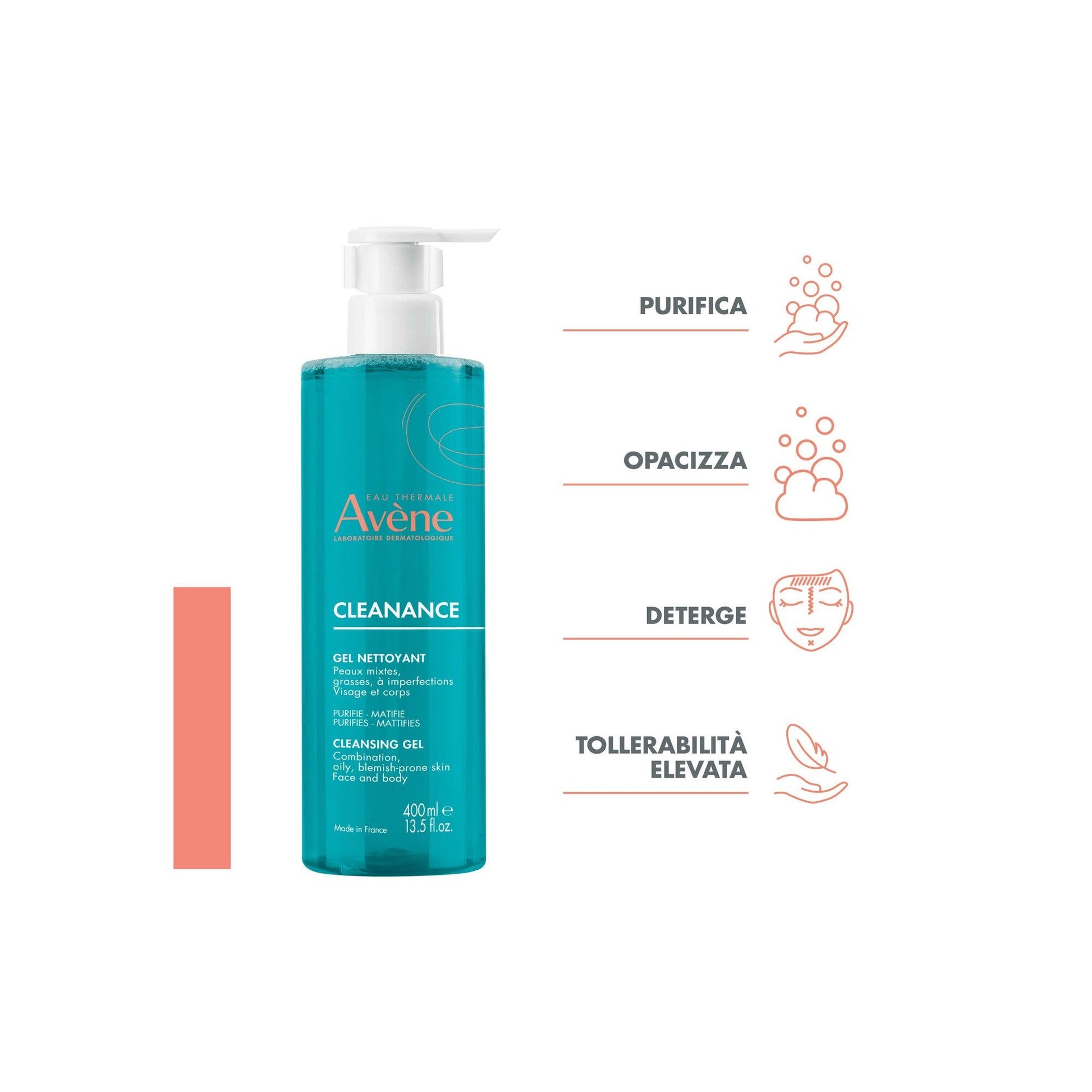 Eau Thermale Avène Cleanance Gel Limpiador Purificante Pieles Grasas Con Imperfecciones 400ml-3