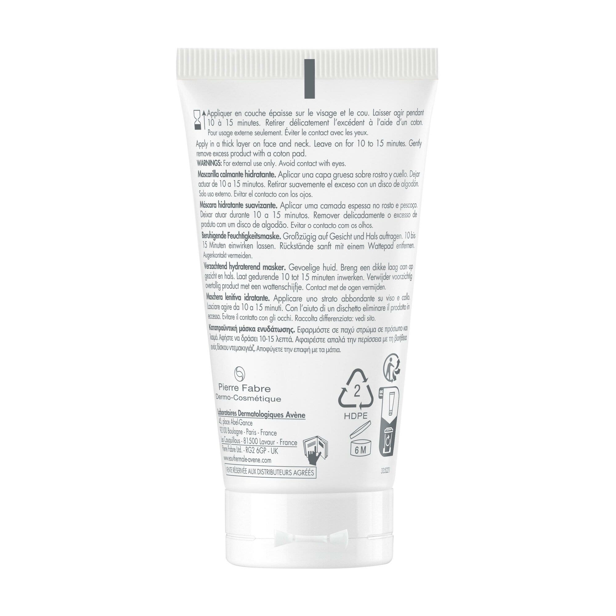 Eau Thermale Avène Les Essentiels Mascarilla Calmante e Hidratante 50 ml