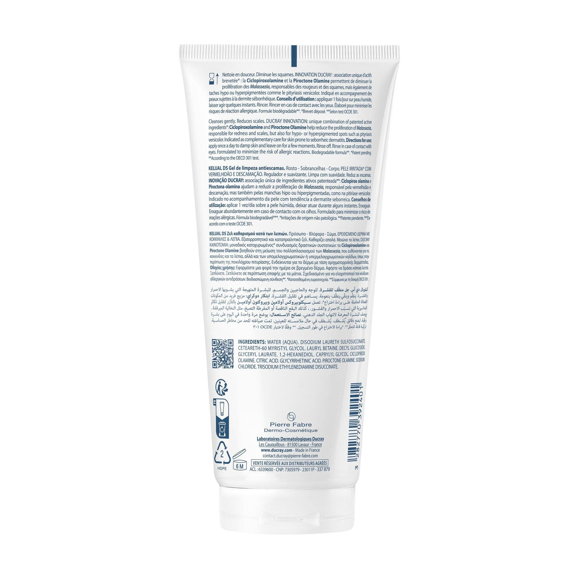 Ducray Kelual DS Gel Limpiador Anticaspa para Rostro y Cuerpo 200 ml