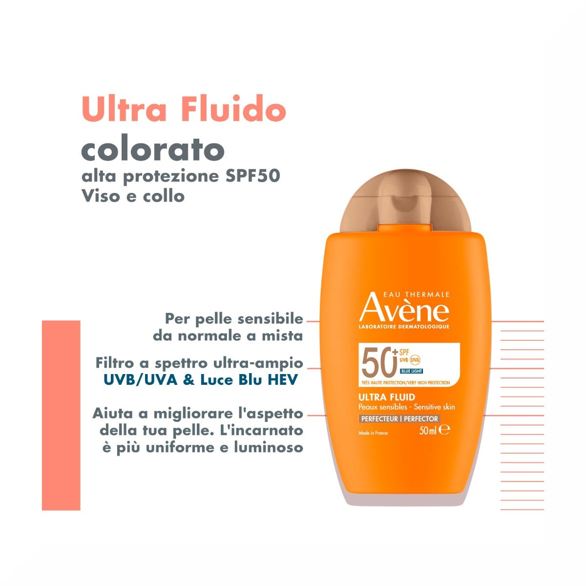 Eau Thermale Avène Ultra-Fluid Perfeccionador Protección Muy Alta 50 ml SPF50+