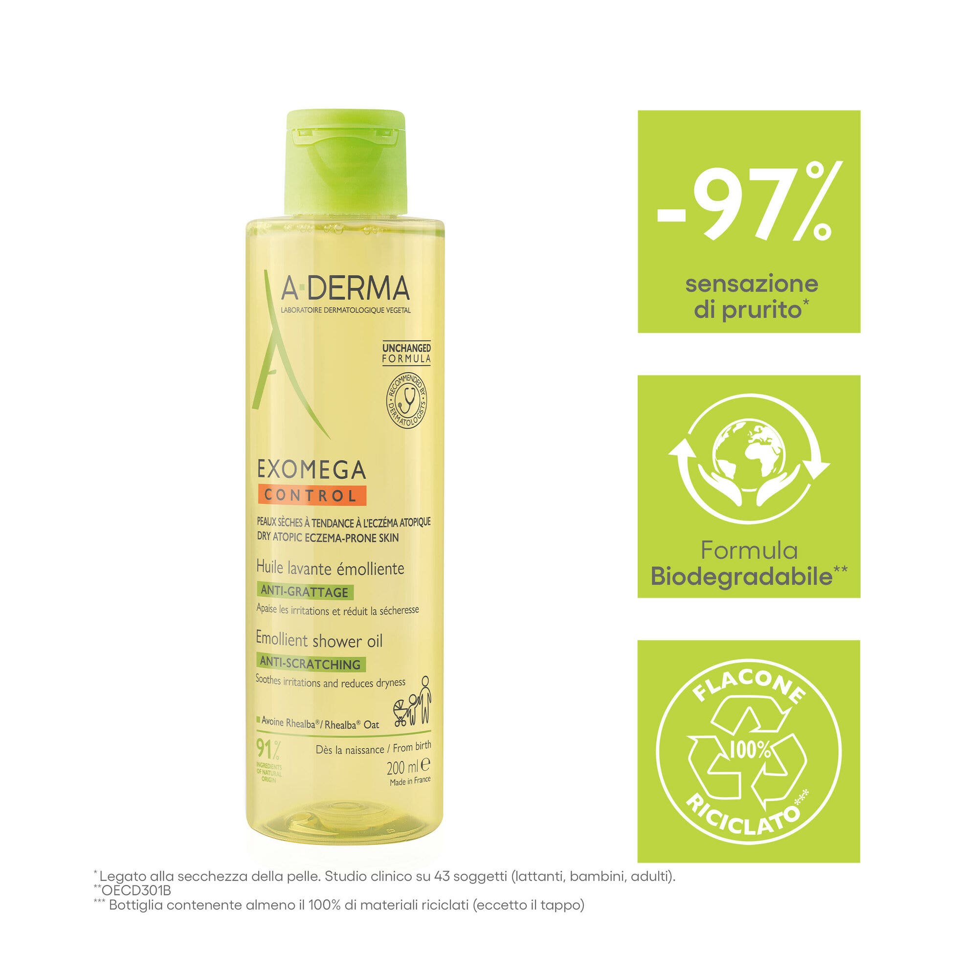 A-Derma Exomega Control Aceite Limpiador Emoliente 200 ml