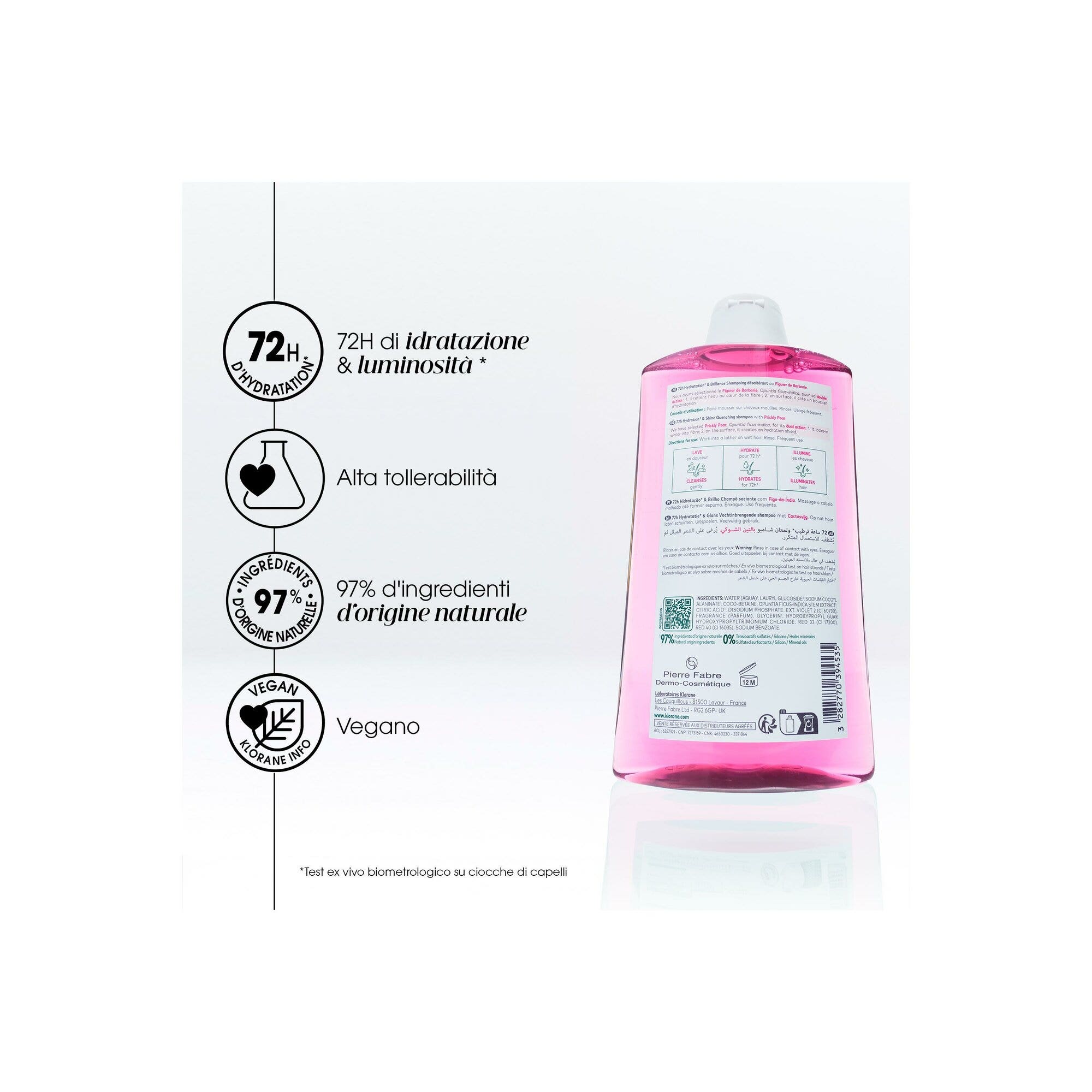 Klorane Shampoo Idratante Illuminante Fico d’India 400ml