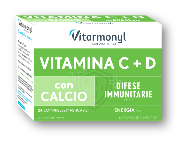 Vitarmonyl Vitamina C+D 24 comprimidos masticables