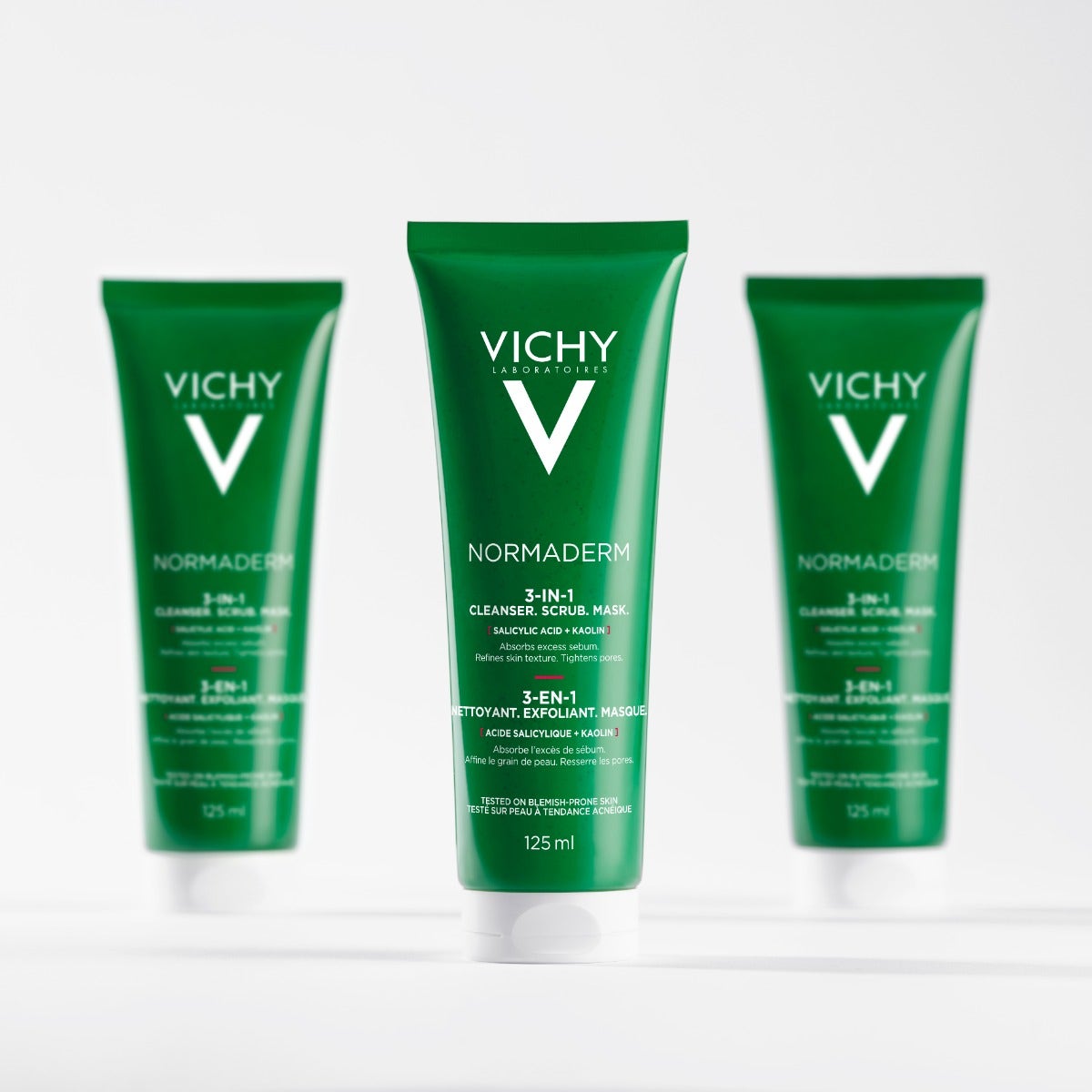 Vichy Normaderm 3 en 1 Exfoliante + Crema Limpiadora + Mascarilla 125 ml-11