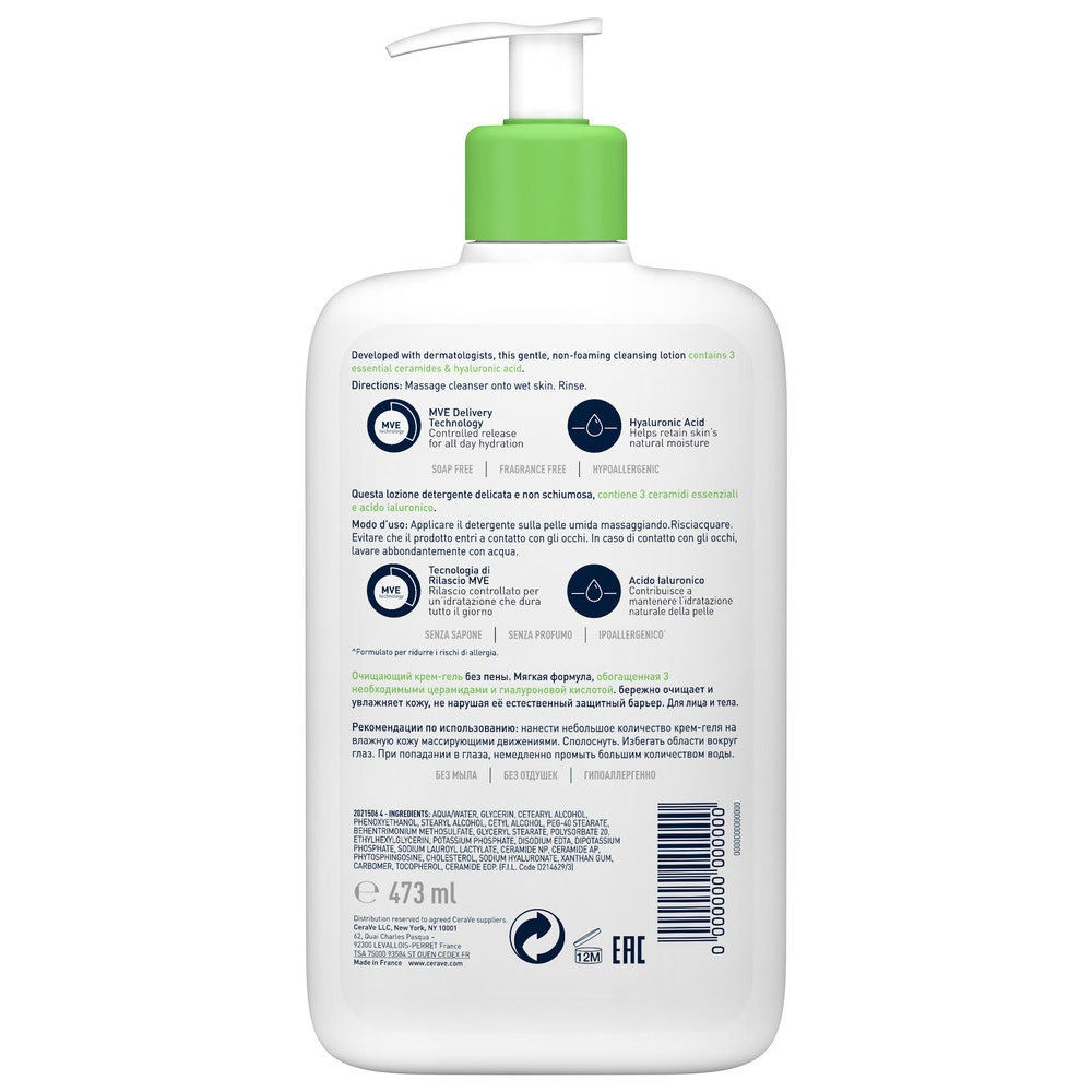 CeraVe Limpiador Facial Hidratante Pieles Normales a Secas 473 ml-13