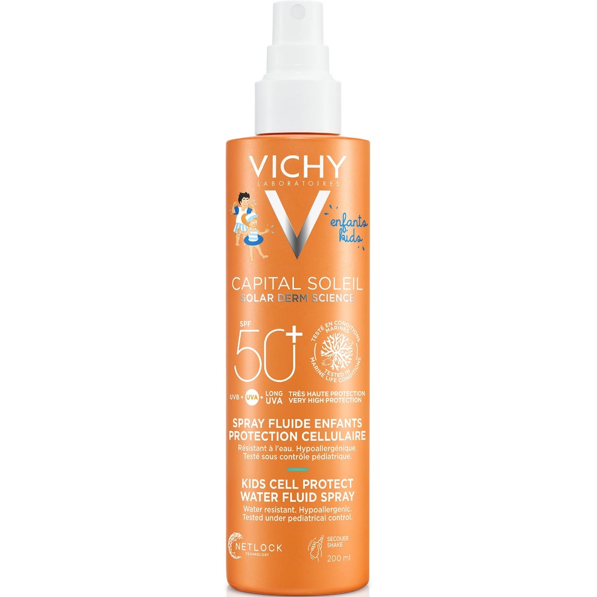 Vichy Capital Soleil Protector Solar en Spray Suave para Niños, Textura Ultraligera, SPF 50+, 200 ml
