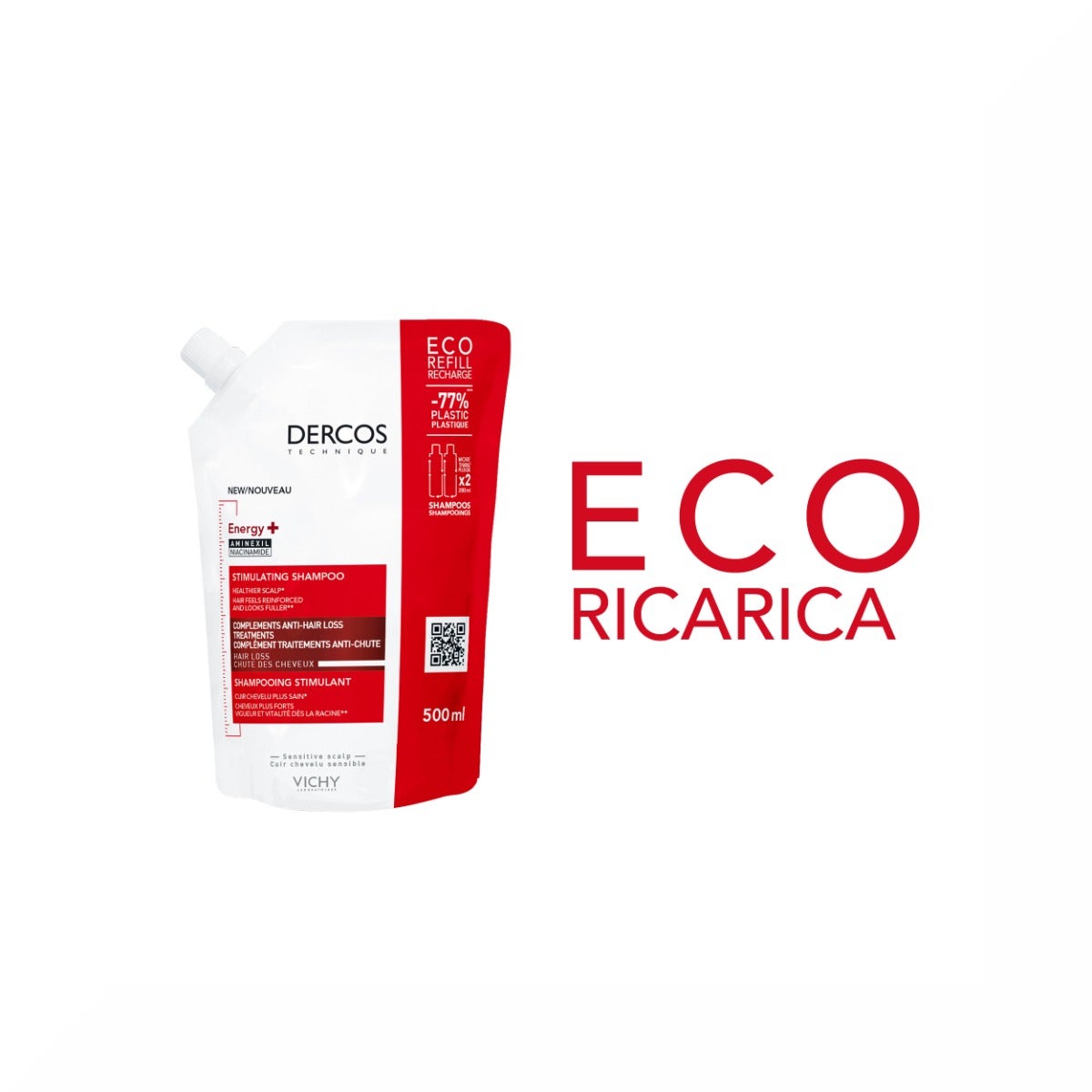 Vichy Dercos Eco-Refill Champú Energizante 500 ml-8