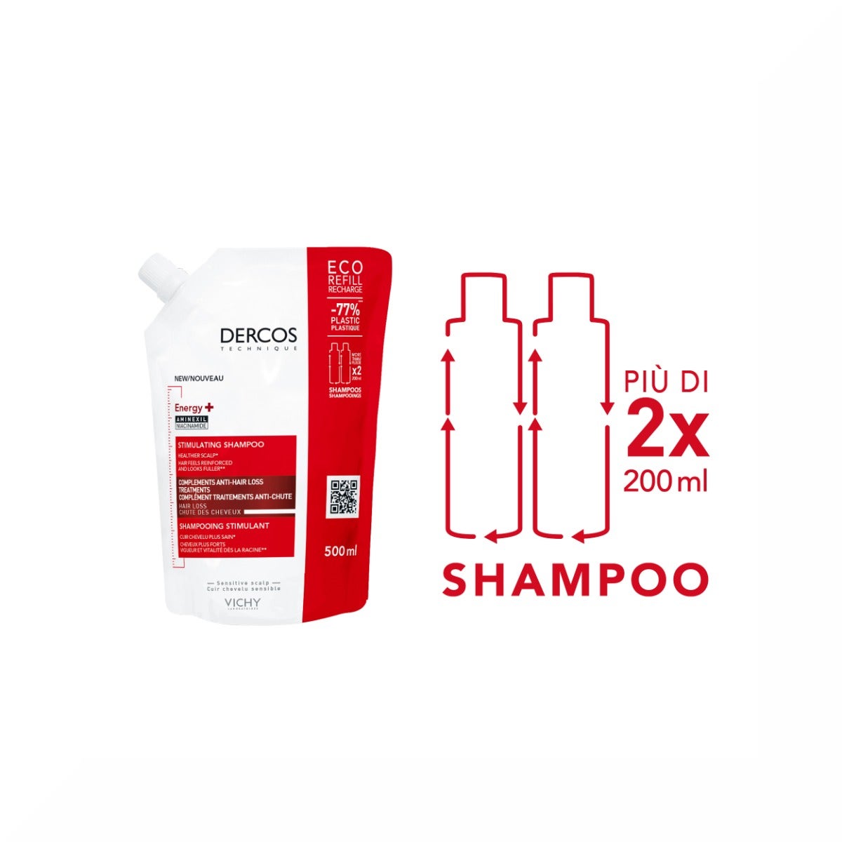 Vichy Dercos Eco-Refill Champú Energizante 500 ml-13