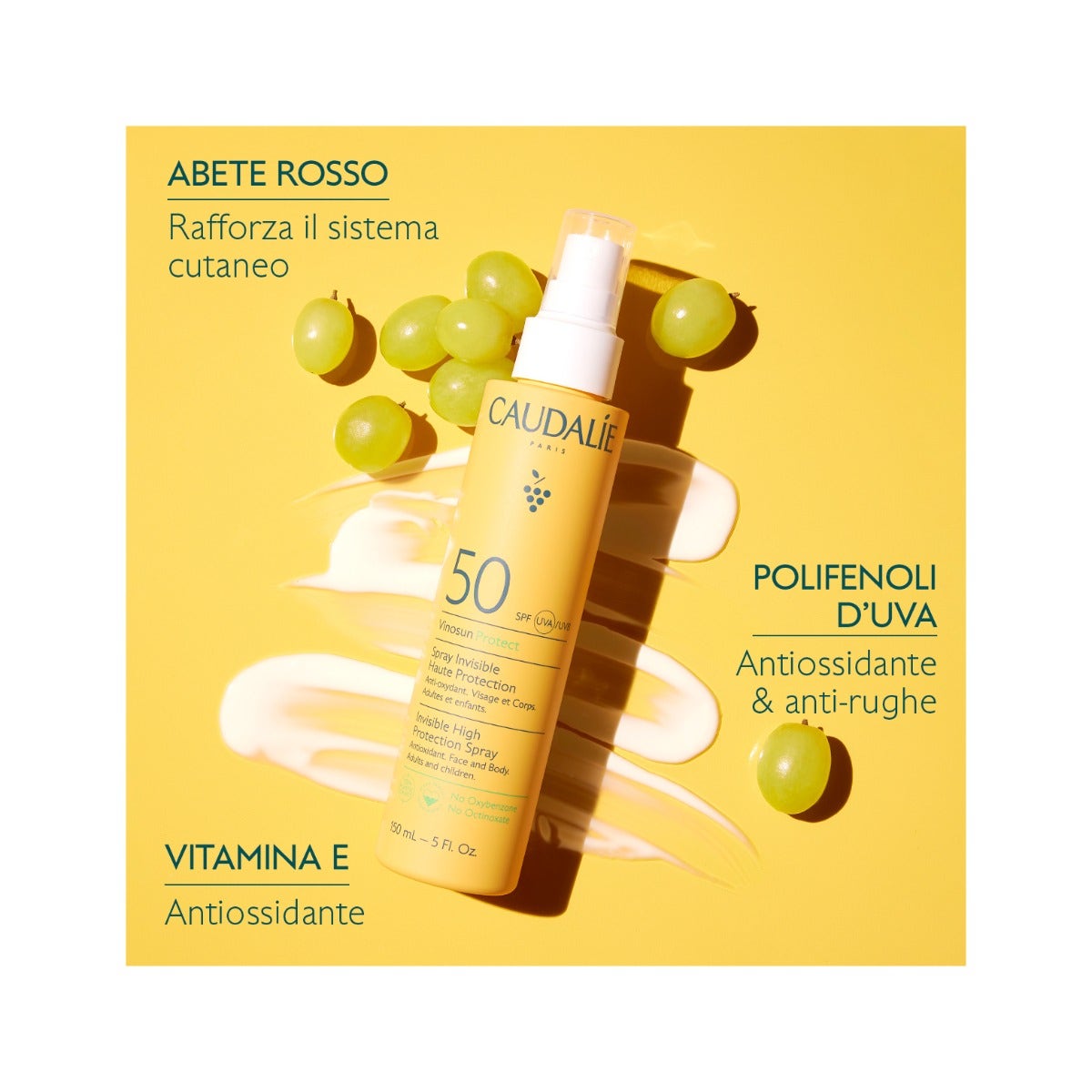 Caudalie Vinosun Protect Spray Invisibile ad Alta Protezione SPF50 150ml