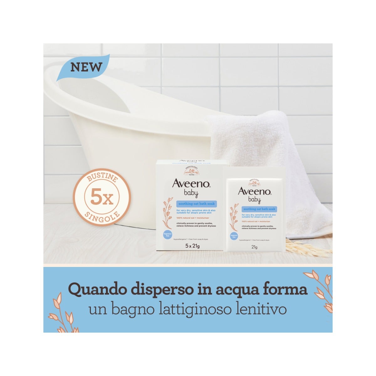 Aveeno Baby Colloidal Polvere Bagno 5x21g