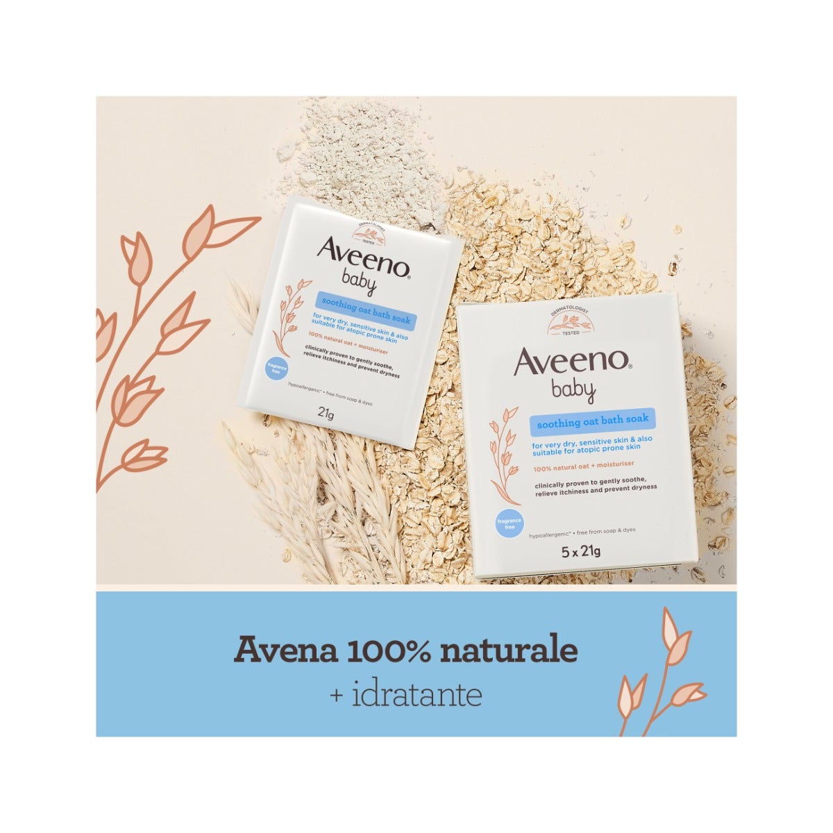 Aveeno Baby Colloidal Polvere Bagno 5x21g