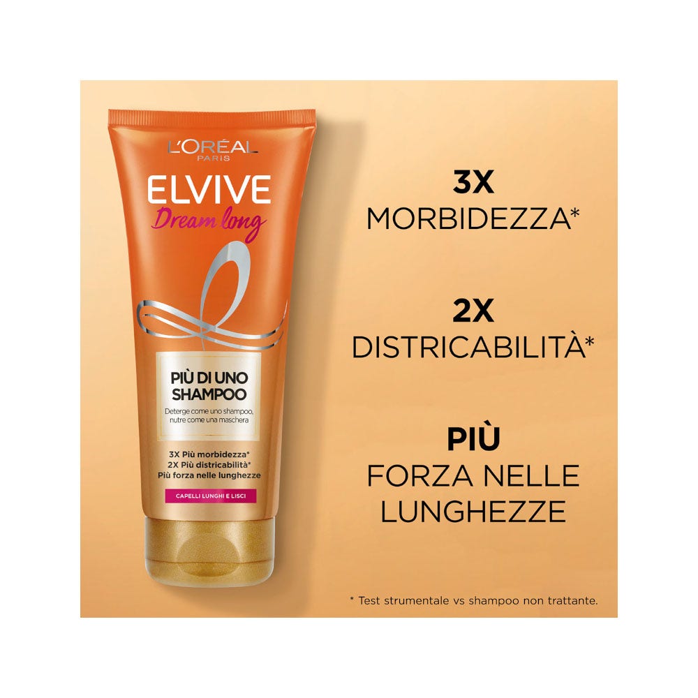 L'Oréal Paris Elvive Più Di Uno Shampoo Dream Long Shampoo Nutriente Capelli Lunghi/Lisci 200ml