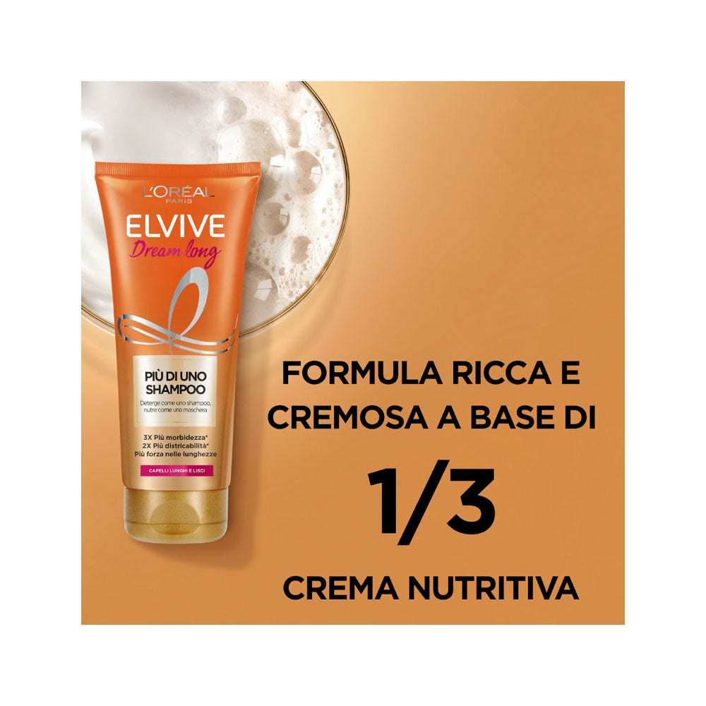 L'Oréal Paris Elvive Più Di Uno Shampoo Dream Long Shampoo Nutriente Capelli Lunghi/Lisci 200ml
