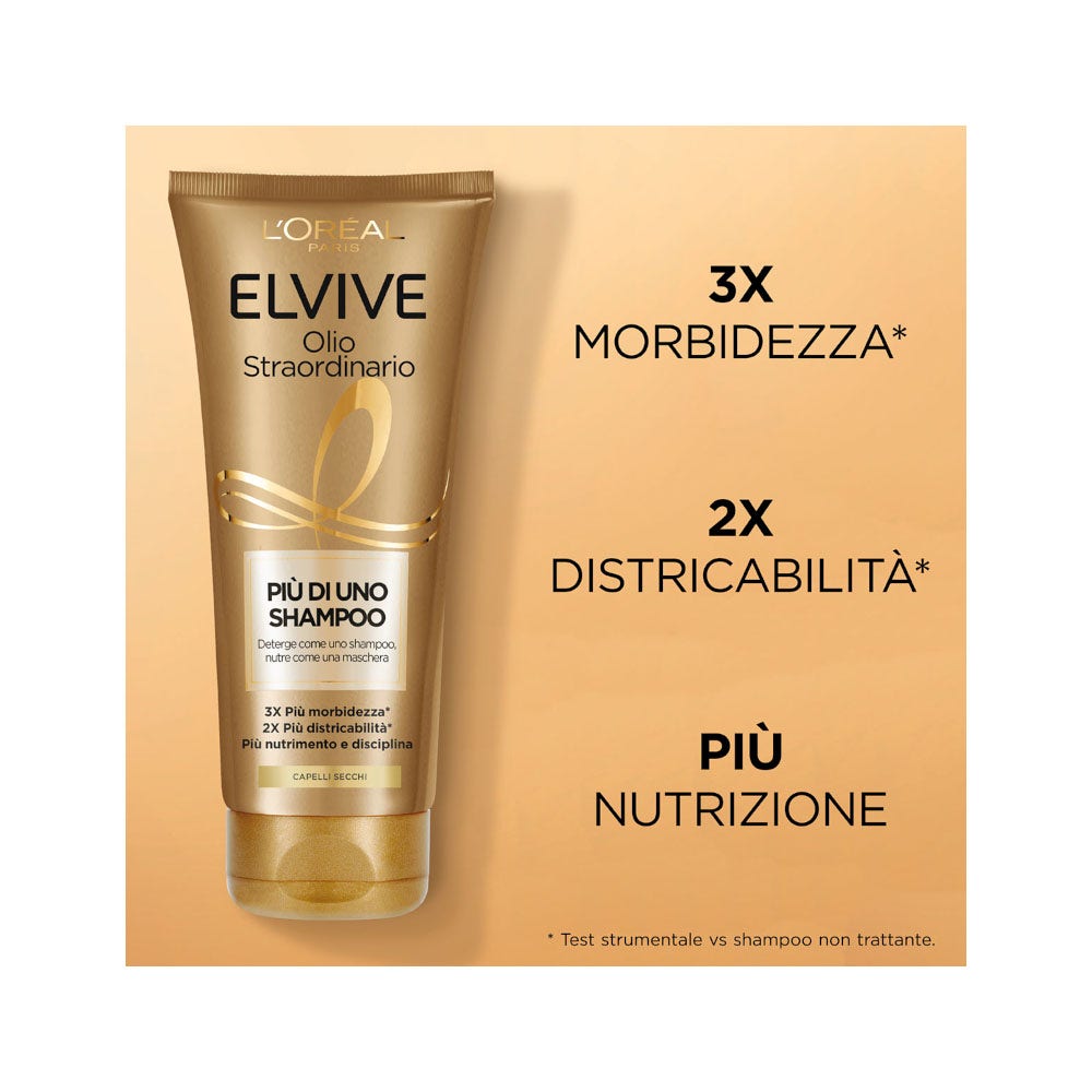 L'Oréal Paris Elvive Più Di Uno Shampoo Olio Straordinario Shampoo Nutriente Capelli Secchi 200ml