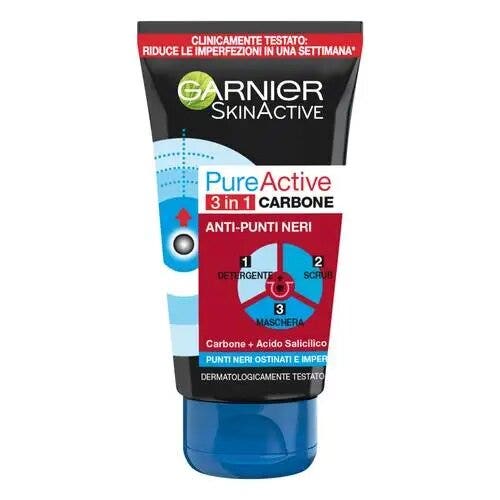 Garnier Pure Active Anti Puntos Negros 3En1 Carbón 150ml-1