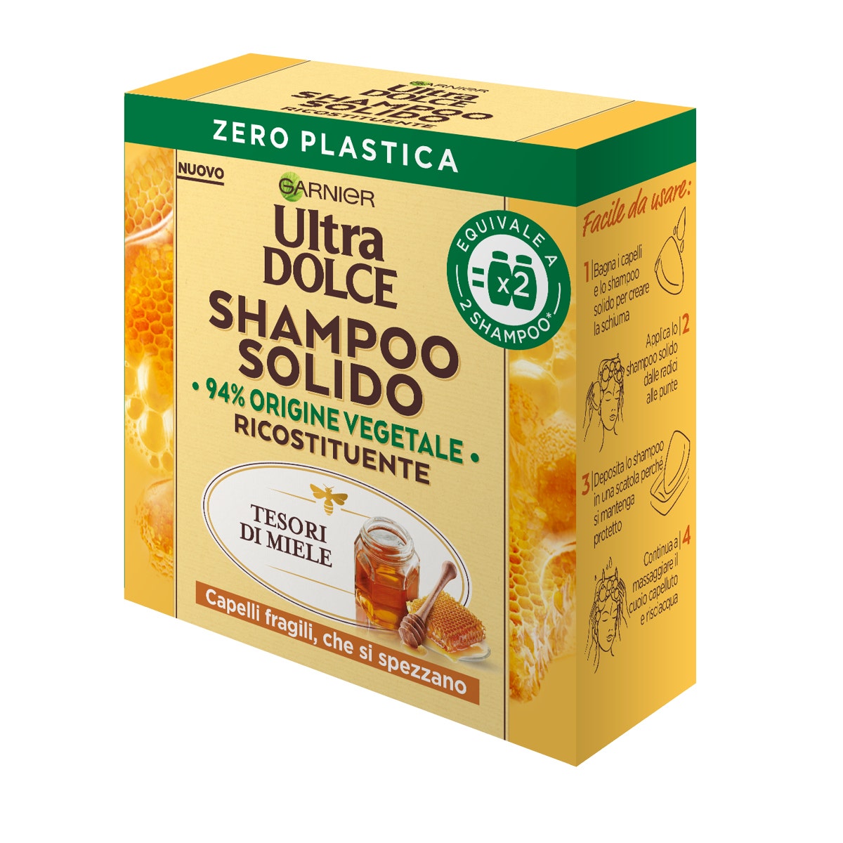 Garnier Ultra Dolce Shampoo Solido Ricostituente Miele/Cera D'Api 60g