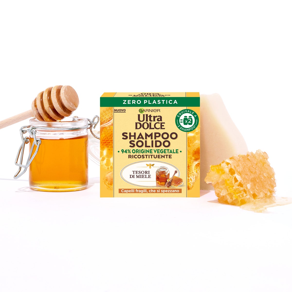 Garnier Ultra Dolce Shampoo Solido Ricostituente Miele/Cera D'Api 60g