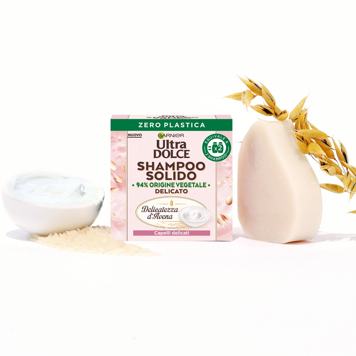 Garnier Ultra Dolce Shampoo Solido Delicato Avena/Crema Di Riso 60g