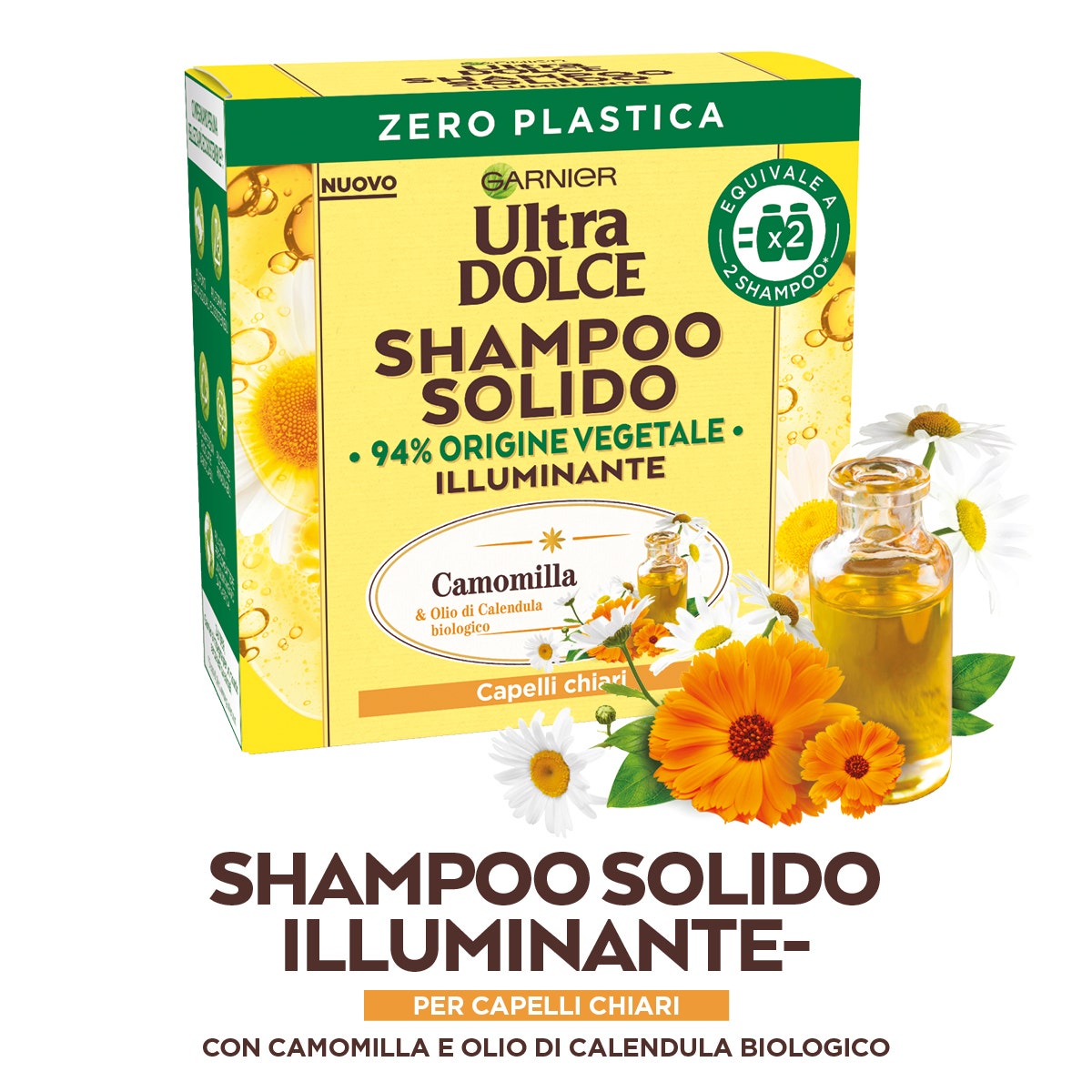 Garnier Ultra Dolce Shampoo Solido Illuminante Camomilla/ Miele 60g