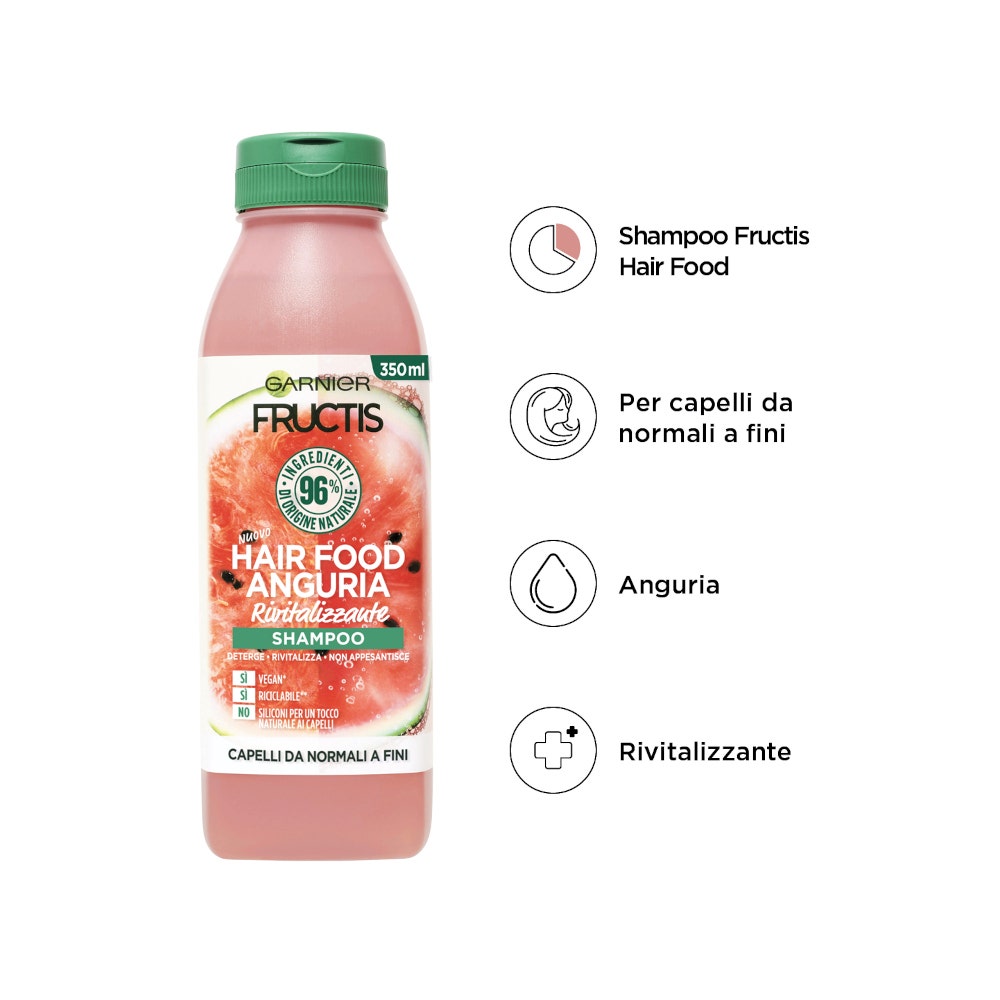 Garnier Fructis Hair Food Shampoo Capelli Fini Anguria Rivitalizzante 350ml