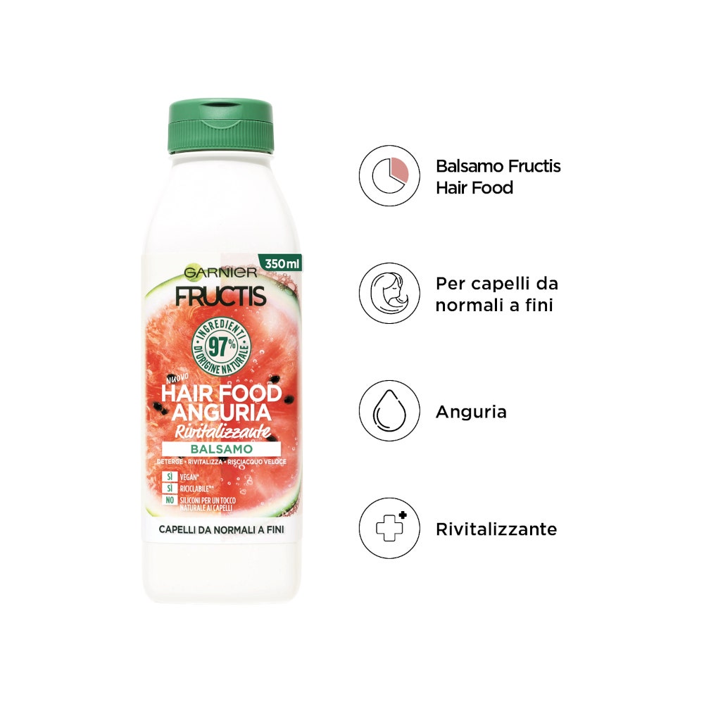 Garnier Fructis Hair Food Balsamo Capelli Fini Anguria Rivitalizzante 350ml