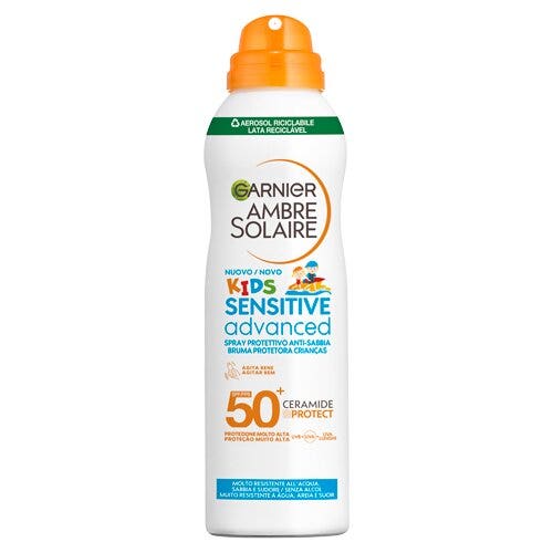 Garnier Ambre Solaire Kids Advanced Sensitive Ceramide Protect Spray Aerosol Anti-Sabbia 150ml SPF50+