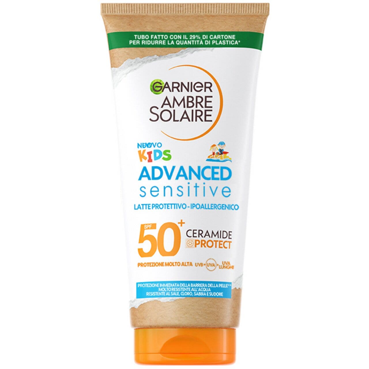 Garnier Ambre Solaire Kids Advanced Sensitive Ceramide Protect, leche 175 ml, SPF 50+