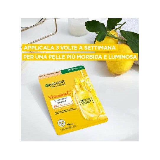 Garnier Maschera Tessuto Occhi Illuminante Vitamina C 2 Pezzi