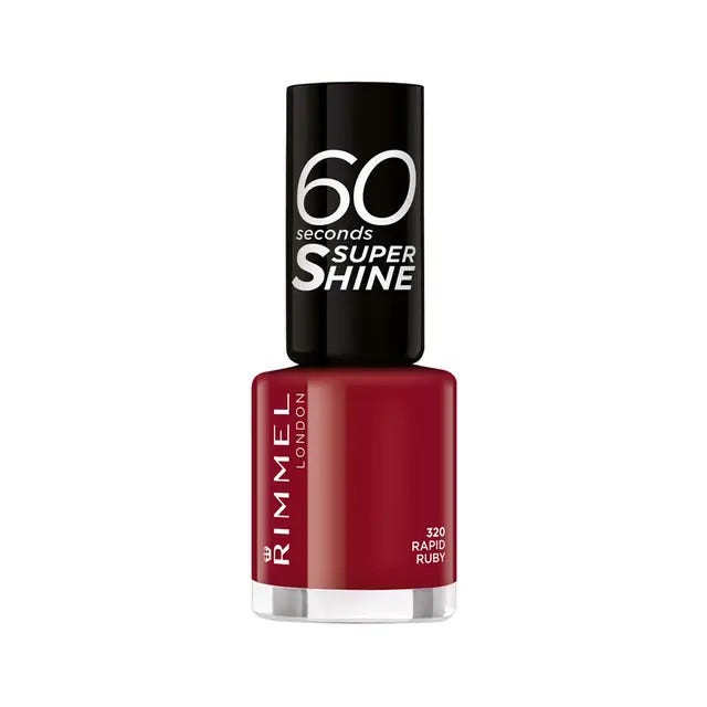 Rimmel Esmalte 60 Seconds Super Shine Tono 320 Rapid Ruby-1