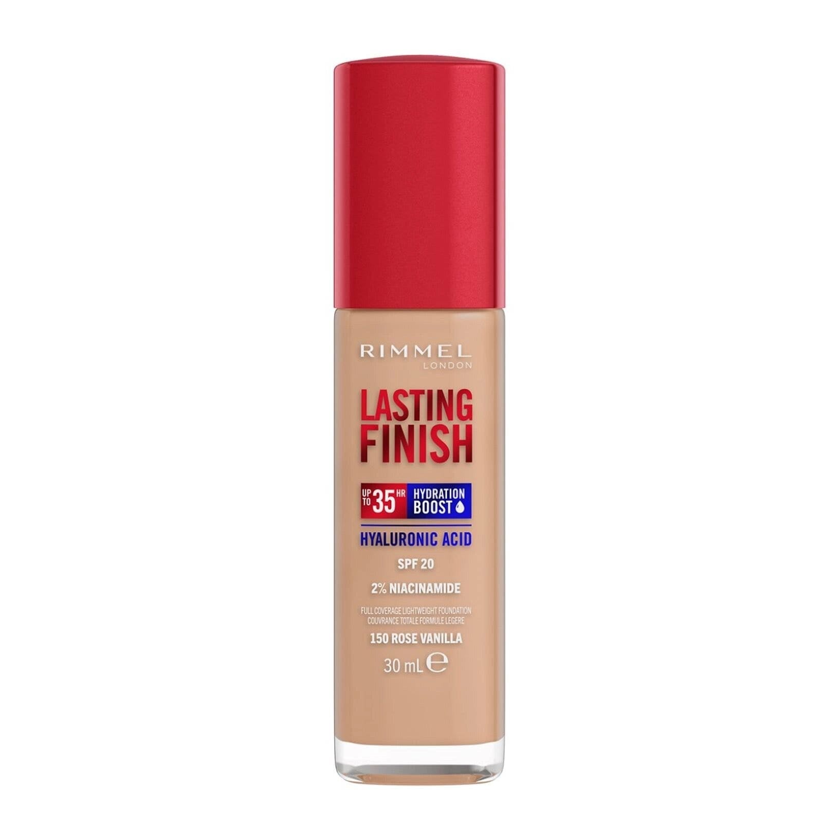 Rimmel Base de maquillaje Lasting Finish 35h con ácido hialurónico 150 Rose Vanilla 30 ml