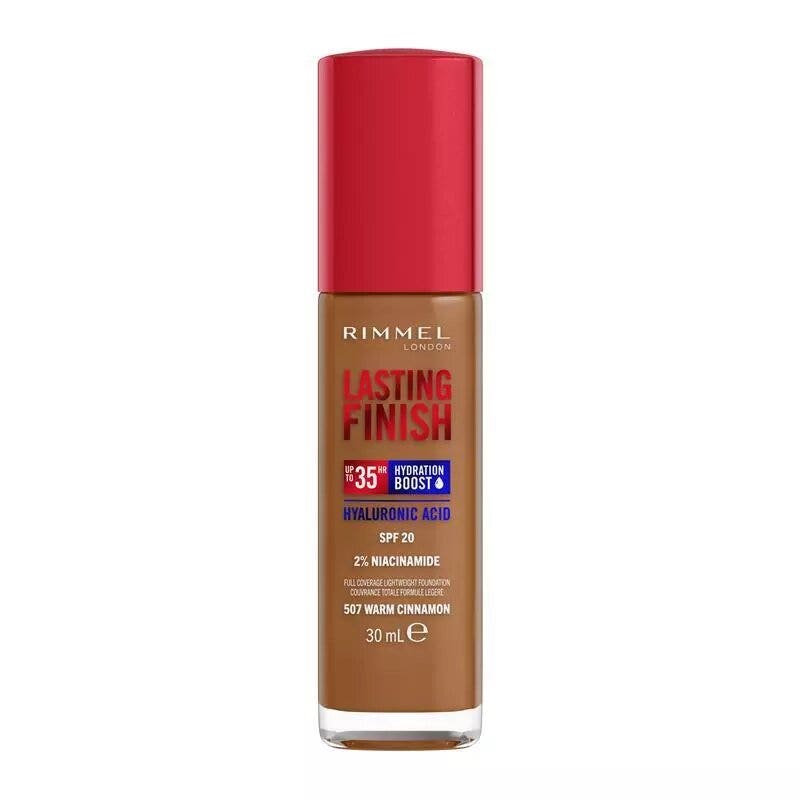 Rimmel Fondotinta Lasting Finish 35h Con Acido Ialuronico 507 Warm Cinnamon 30ml