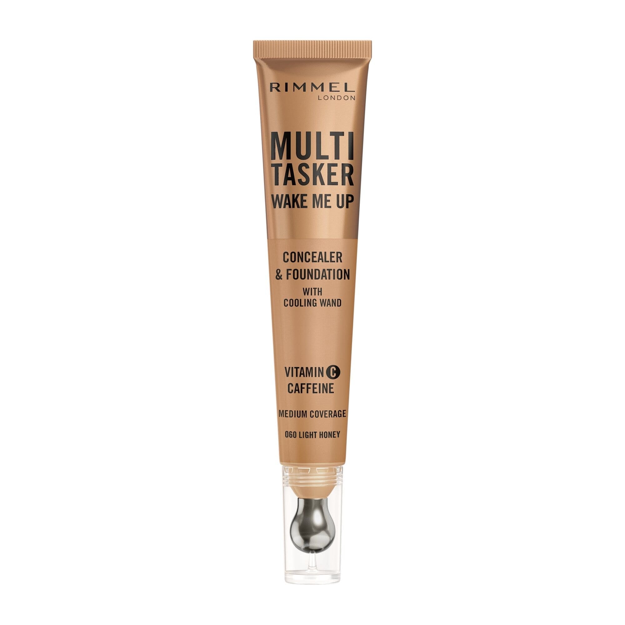 Rimmel Multi-tasker Wake Me Up Corrector y Base de Maquillaje Fórmula Vegana 060 Light Honey 20 ml