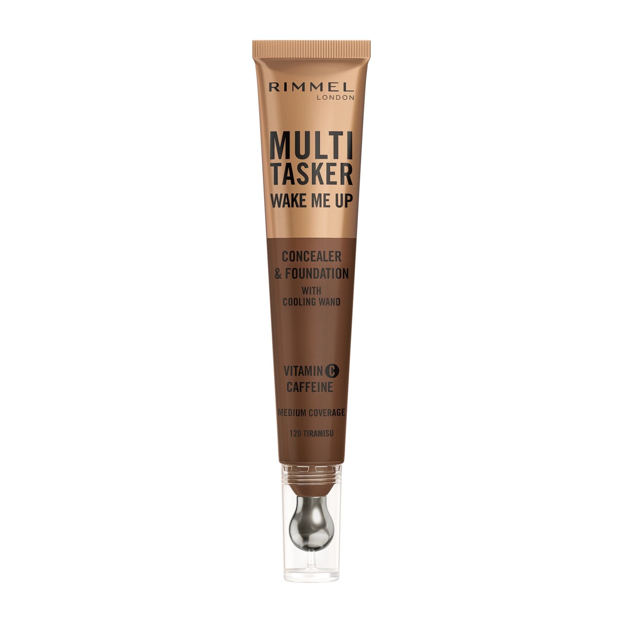 Rimmel Multi-tasker Wake Me Up Corrector y Base de Maquillaje Fórmula Vegana 120 Tiramisu 20 ml