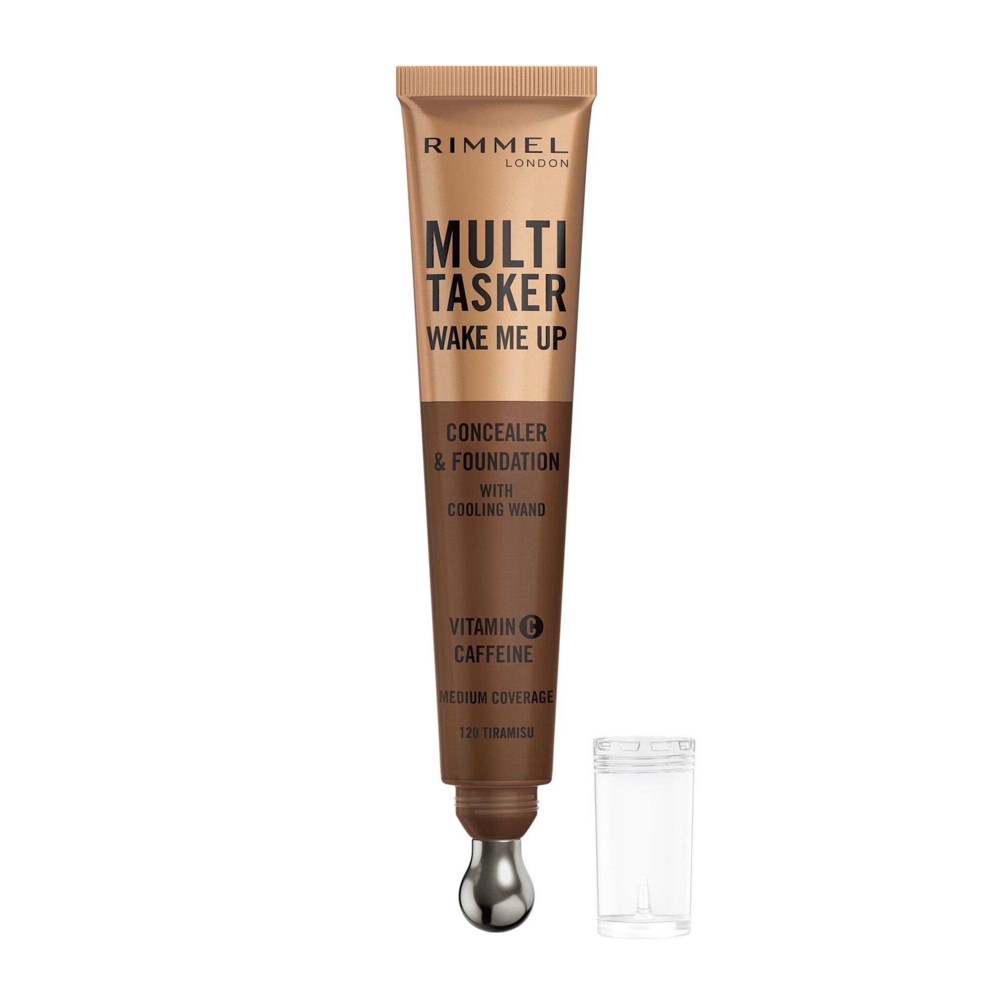 Rimmel Multi-tasker Wake Me Up Corrector y Base de Maquillaje Fórmula Vegana 120 Tiramisu 20 ml