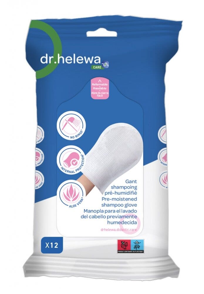 Dr Helewa Guantes Húmedos Para Champú Sin Aclarar 12 Piezas-1
