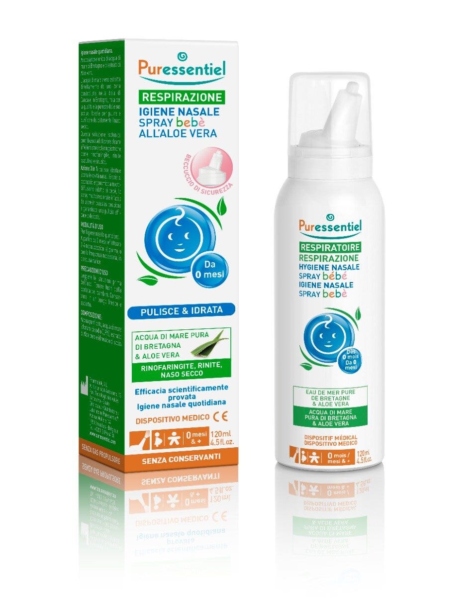 Puressentiel Spray para la respiración del bebé con aloe vera 120 ml