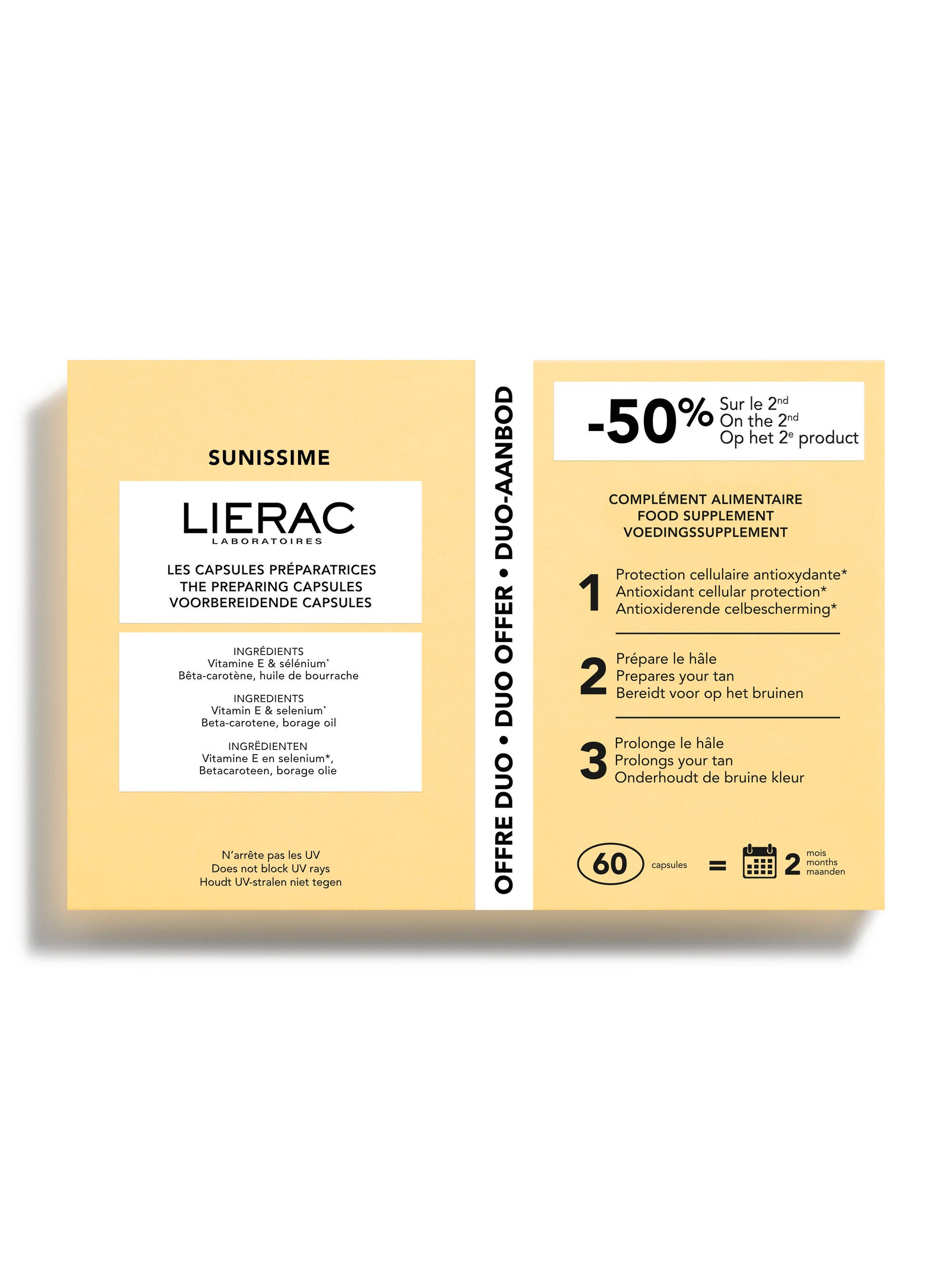 Lierac Sunissime Capsule Preparatrici Duo Integratore Alimentare Per Pelle Al Sole 60 Capsule