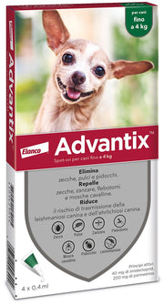 Advantix Spot On Per Cani Fino A 4Kg Soluzione 4 Pipette da 0,4ml-2