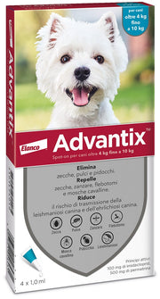 Advantix Spot On Per Cani da 4 a 10 Kg Soluzione 4 Pipette da 1,0ml-2