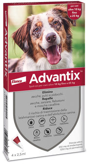 Advantix Spot On Per Cani da 10 A 25 Kg Soluzione 4 Pipette da 2,5ml-2